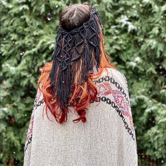 Handmade Macrame Crochet Headpiece - Picture 4 of 7